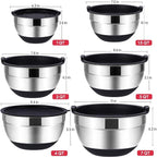 Rottay Mixing Bowls Set with Airtight Lids, Nesting Bowls with 3 Grater - Image 5