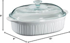 CorningWare French White 4 Quart Oval Casserole W/Glass Cover - Image 2
