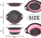 Pink Round Silicone Collapsible Colander – Small Silicone Round Kitchen - Image 2