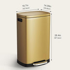 ELPHECO Kitchen Trash Can with Lid Soft Close, 13 Gallon / 50L Stainless Steel - Image 4