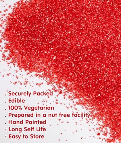 Edible Red Christmas Sprinkles,Coarse Sugar Crystals for Cake Decorating - Image 5