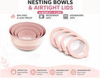 Pera Mixing Bowls with Lids Set, 8 Piece, BPA Free Nesting Kitchen Bowl Set - Image 2