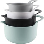 COOK WITH COLOR Nesting Plastic Mixing Bowl Set with Pour Spouts and Handles by CookwithColor