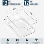 12 PACK Multiuse Clear Plastic Storage Bins - Image 2