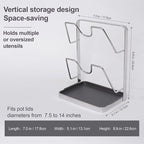 Space-Saving 304 Stainless Steel Pot Lid Holder While Cooking, Double-Layer - Image 4