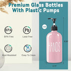 COHOSEGE Glass Soap Dispenser Set 2 Pack, 16 Oz Dish Soap Dispenser - Image 3