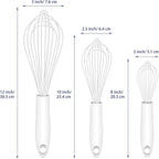 OYV White Silicone Whisk, Sealed Waterproof Design Set of 3, Professional - Image 6