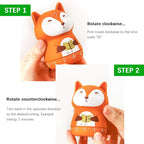 Cute Orange Fox Mechanical Kitchen Timer, 60-Minute Manual Wind Up Countdown - Image 3