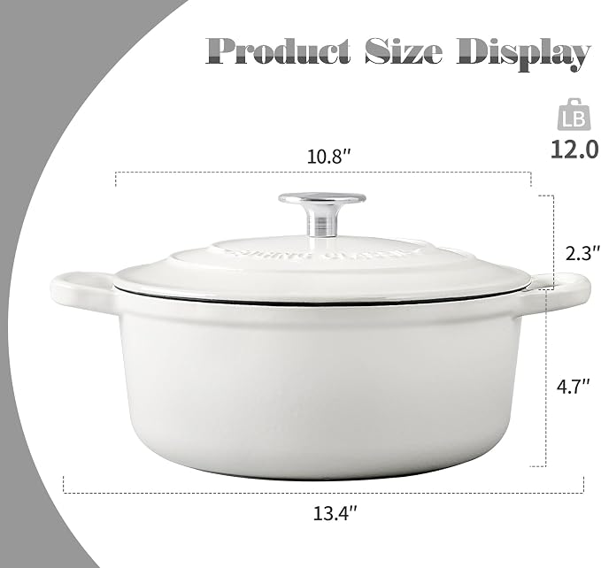 EDGING CASTING Dutch Ovens Enameled Cast Iron Covered 5.5 Quart Dutch Oven - Image 3