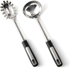 Stainless Steel Ladle and Pasta Server Set, Food-Grade Thickened Metal Soup by JULIPRO
