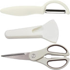 3PCS White Kitchen Scissors and Peeler Set, Magnetic Shears - Image 2