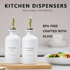 HOMCDALY Olive Oil Dispenser for Kitchen, 11.8oz Glass kitchen Dispenser Bottle - Image 3