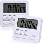 Leumoi 2 Pcs Digital Kitchen Timer 24 Hour Clock and Alarm Function Timer by Leumoi