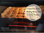 Baking Sheets Set of 2, Bastwe Stainless Steel Baking Pan Tray Cookie Sheet - Image 6