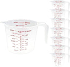 8 Pcs 2 Cup Capacity Plastic Measuring Cup, 16 Oz/500 ml Clear Graduated by Unknown