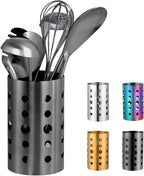 QRU Kitchen Utensil Holder for Countertop, Stainless Steel Cooking Utensil by QRU