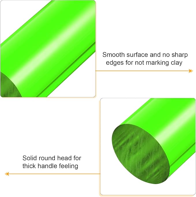 HARFINGTON Acrylic Clay Roller 6 Inch x 1 Inch Solid Non-Stick Plastic Round - Image 4