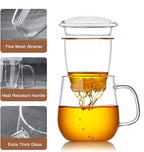 DOPUDO Glass Tea Cup with Infuser and Lid, 17.6oz/520ml Large Borosilicate - Image 3