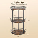 LAMU 10'' Lazy Susan Turntable Organizer, 3 Tier Round Rotating Spice Rack - Image 6