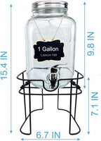 1 Gallon Glass Drink Dispenser for Parties, HENABLE Beverage Dispensers - Image 3