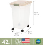IRIS USA Airtight Dog Food Storage Container, WeatherPro, Removable Wheels - Image 3