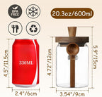 ANSQU Glass Jar with Lid, 20.3oz Food Storage Containers Coffee Jar Coffee - Image 2
