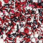 Red & Black & White Sprinkles Candy Mix Size Edible Pearls Cake Decorations Cupcake Toppers Cookie Decorating Perfect for Wedding Party Valentine Halloween Christmas Supplies 4.58OZ - Image 2