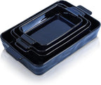 VICRAYS Ceramic Bakeware Set, Porcelain Rectangular Lasagna Pans Casserole Dish by VicraysCeramic