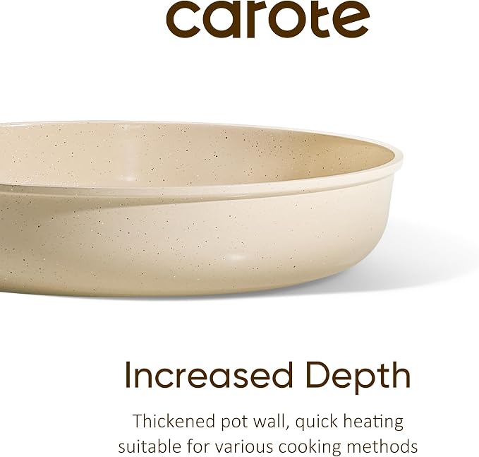 CAROTE 10" Frying Pan Set, Non-Toxic PTFE & PFOA Free Fry Pan & Omelet Pan - Image 6