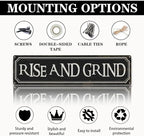 Coffee Decor Signs, Rise and Grind Sign, Retro Metal Tin Sign, Coffee Home Decor - Image 3