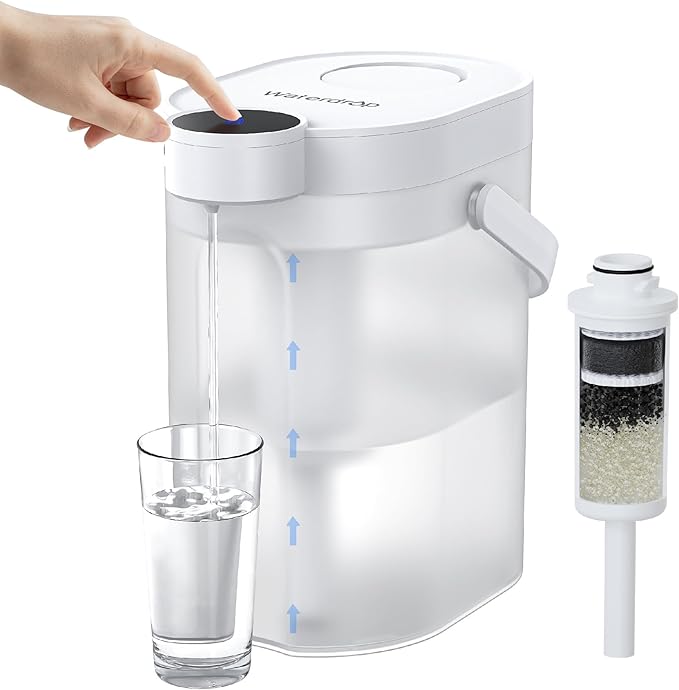 Waterdrop ED06W Electric Water Filter Pitcher, FreshTaste Rechargeable Dispenser by Waterdrop