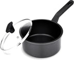 Nonstick Sauce Pan with Lid, 1.5QT small pot, PFOA Free, Kitchen Pots Induction by Cookingmorerejoicingmore