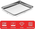 Baking Sheet, Stainless Steel Cookie Sheet Baking Pan Tray - Image 2