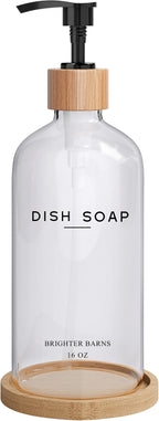 Clear Glass Dish Soap Dispenser by Brighter Barns by BrighterBarns