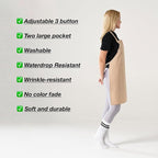 TOSHE Kitchen Apron Waterdrop Resistant Cotton Apron - Image 7