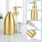 304 Stainless Steel Soap Dispenser 16oz Rust-Proof Liquid Soap Pump Bottle - Image 6