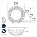 Nordic Ware Prep and Serve Mixing Bowls Set, Glacier White - Image 4