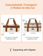 ​Vuudh Expandable Casserole Carrier Bag, Double Deckered Insulated Food Bag - Image 3