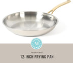 Martha Stewart Castelle 12-Inch Stainless Steel Frying Pan - Image 2