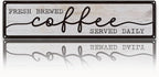 Coffee Metal Tin Signs, Fresh Brewed Coffee Served Daily Sign, Coffees by Unknown