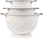 Rorence Powder Coated Steel Colanders: 1.5 Quart 3 Quart & 5 Quart Set of 3 by Rorence