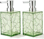 2 Pack Clear Saga Green Rust Proof Soap Dispenser Bathroom, Acrylic Plastic by KellyHome