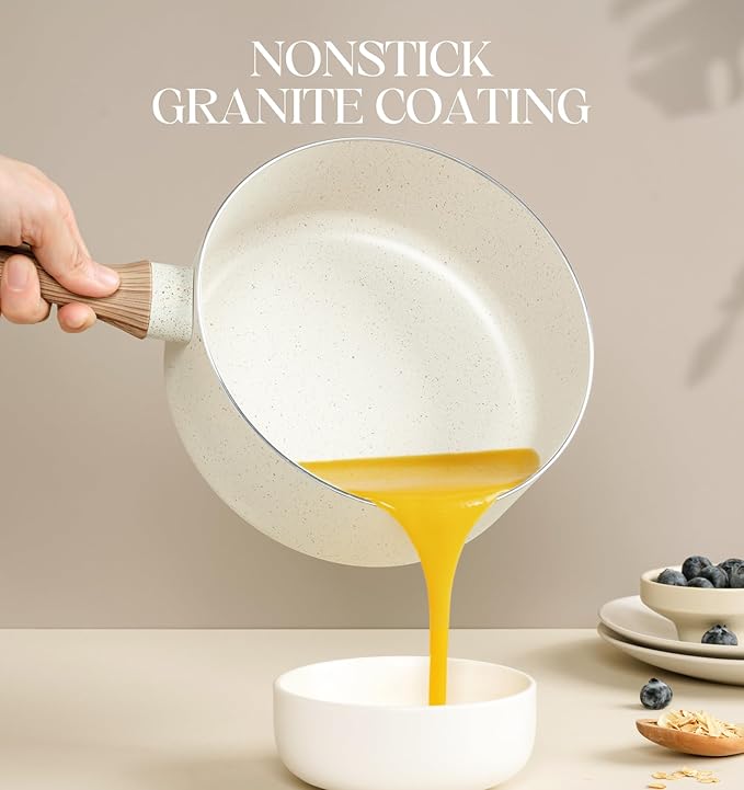 MICHELANGELO Saucepan Set with Lid, Nonstick Sauce Pan Sets with Granite - Image 2