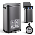 ELPHECO Kitchen Trash Can with Lid Soft Close, 13 Gallon / 50L Stainless Steel by ELPHECOUSA