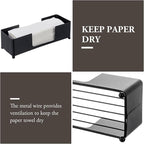 MyGift Modern Matte Black Metal Tabletop Commercial Folded Paper Towel Holder - Image 2