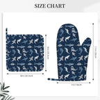 Cool Sharks Oven Mitts and Pot Holders Set of 4 Silicone Blue Grey Sharks - Image 3