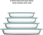 JoyJolt 8-Piece Borosilicate Glass Oven Dishes - Image 2