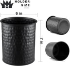 Monarch Abode Kitchen Utensil Holder – Hand Hammered Metal Black Utensil Holder - Image 8