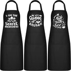 Jeyiour 3 Pack Funny Cooking Aprons Women Oil-proof Kitchen Aprons by Jeyiour