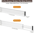 DUCOO 4 PCS Drawer Divider, Expandable Separators - Image 2